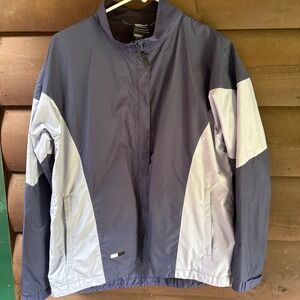 IllumiNite Reflectivewear Mens Blue Colorblock Full Zip Windbreaker Jacket L